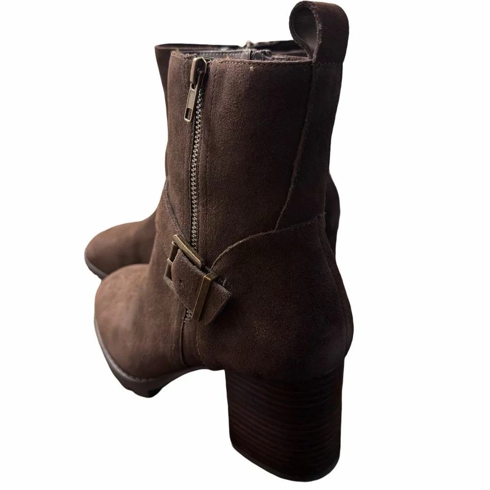 NEW Blondo Women's Talyn Java Suede Waterproof Ankle Boots Size 10M